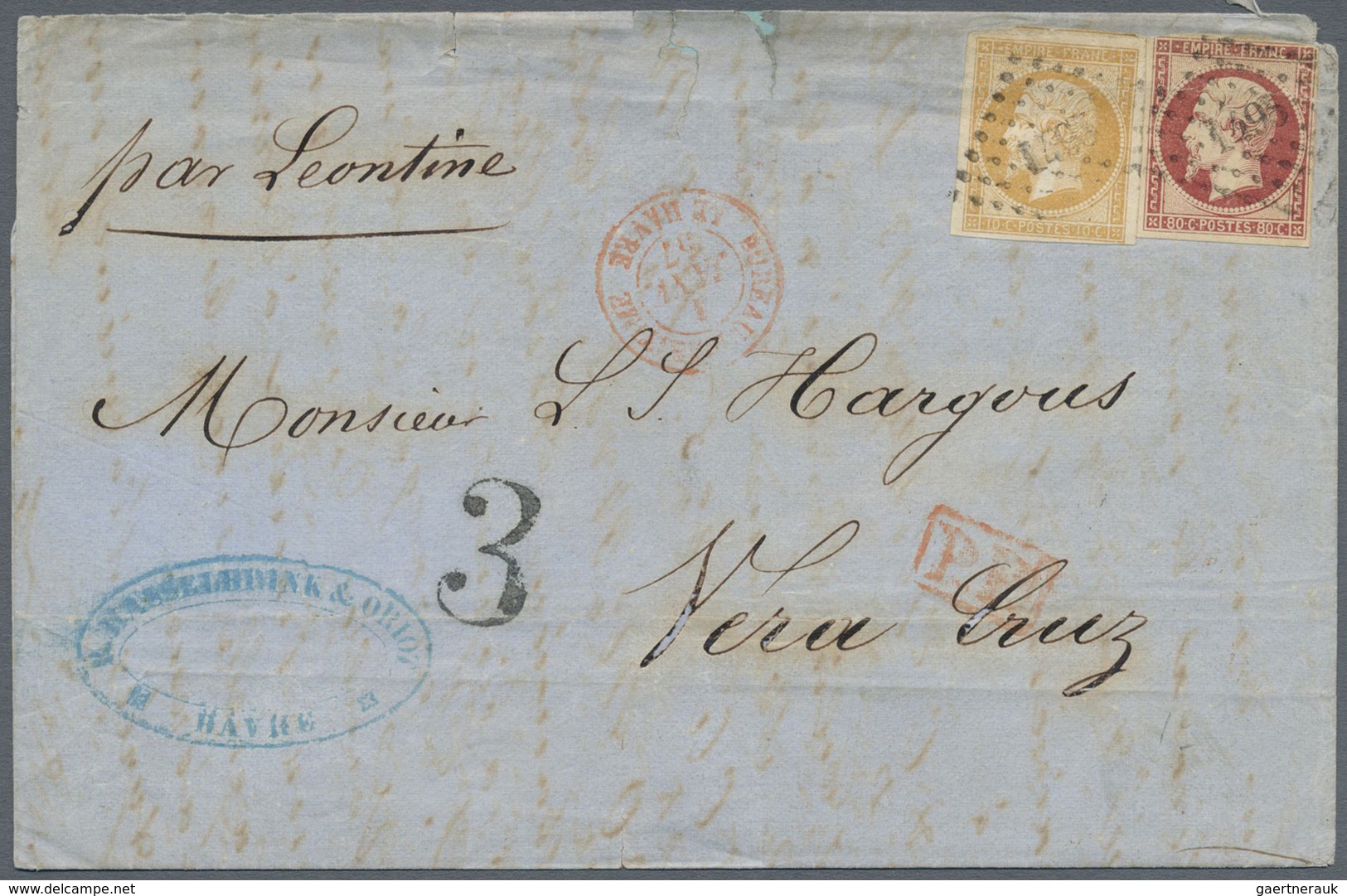 Br Frankreich: 1834/1881, Mail To (from) Mexico, Group Of Twelve Entires, Slightly Varied Condition/pos - Oblitérés