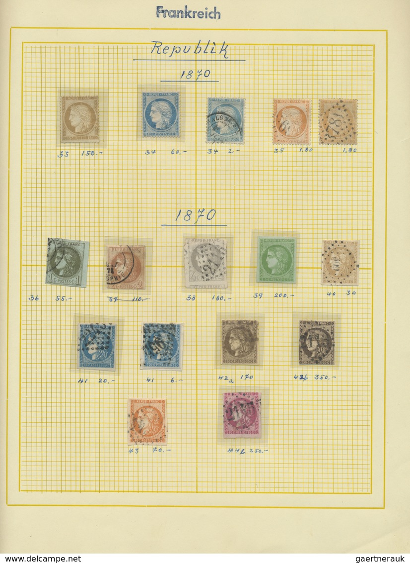 O/*/** Frankreich: 1849/1969, Mint And Used Collection On Album Pages, Slightly Varied But Overall Quite Go - Usati