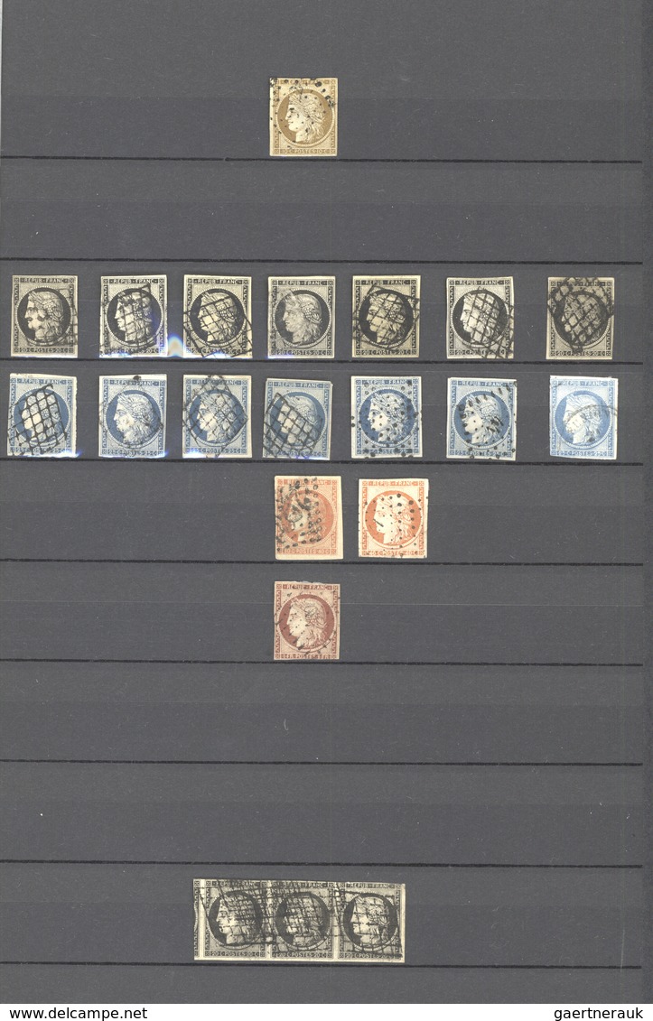 O/*/Br Frankreich: 1849/1940 (ca.), Used And Mint Collection In A Stockbook, Varied Condition, From Some Be - Oblitérés