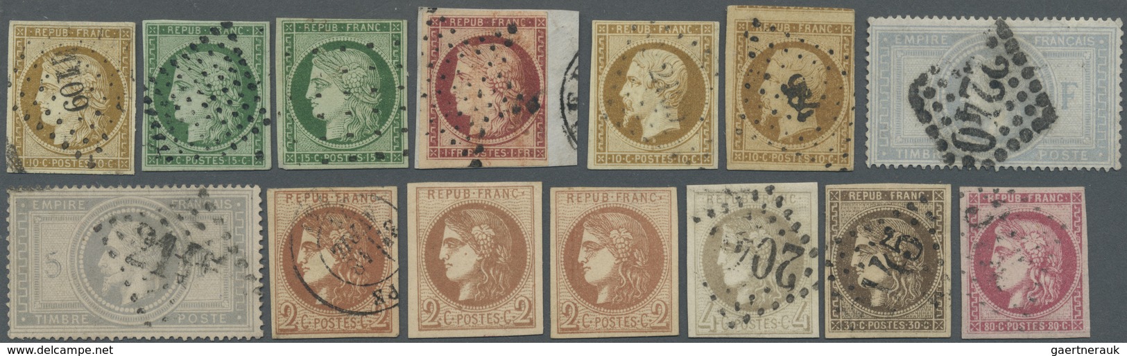 O/Brfst/*/(*) Frankreich: 1849/1900, Mainly Used Assortment On Stocksheets, Slightly Varied But Overall Quite Good - Gebruikt