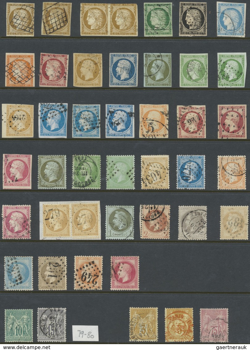 O Frankreich: 1849/1900, Used Collection Of Classic And Semi-classic Issues, Varied Condition, Compris - Oblitérés