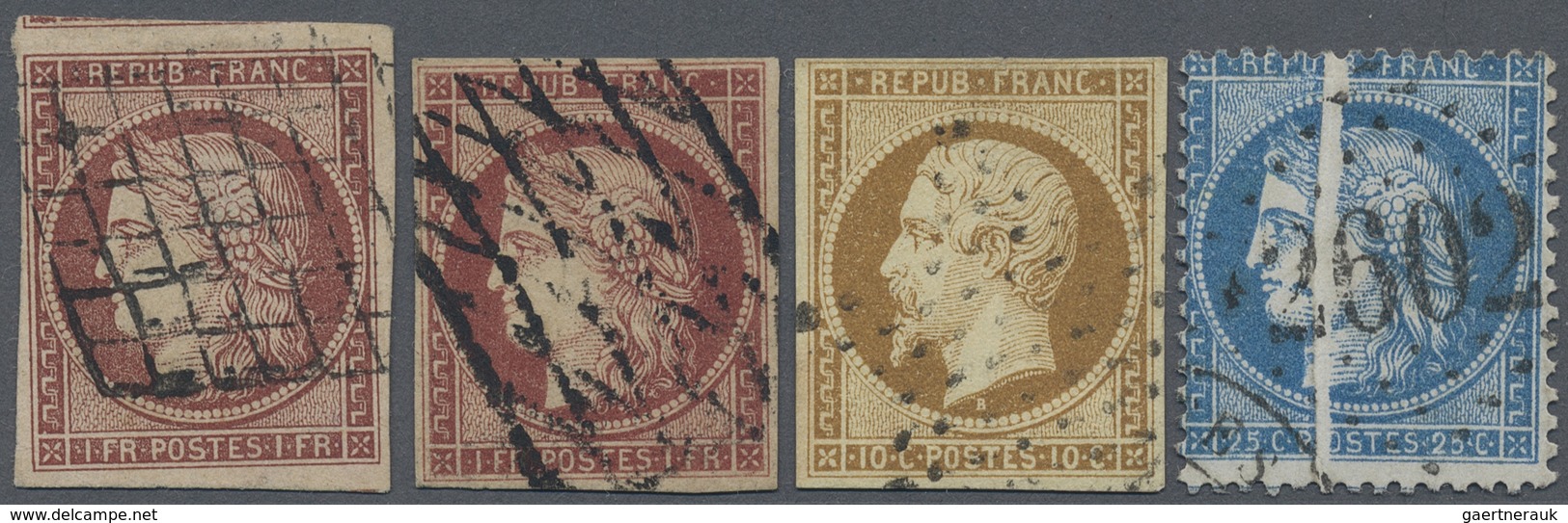 O/Brfst Frankreich: 1849/1875 (ca.), Used Lot Ceres And Napoleon, Slightly Varied Condtion, Incl. Two Copies - Oblitérés