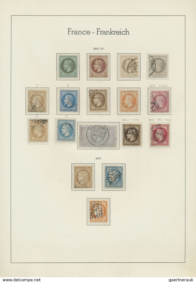 O/*/** Frankreich: 1849-2007, Gestempelte, Streckenweise Zusätzlich Postfrische Sammlung In 8 Vordruck-Albe - Oblitérés