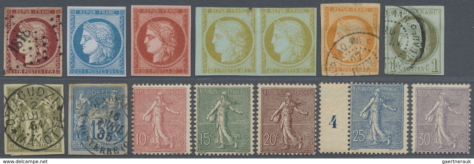 O/**/*/Brfst/(*) Frankreich: 1850/1950 (ca.), Miscellaneous Lot Incl. Better Stamps, Essais, Varieties, Some Colonies - Oblitérés