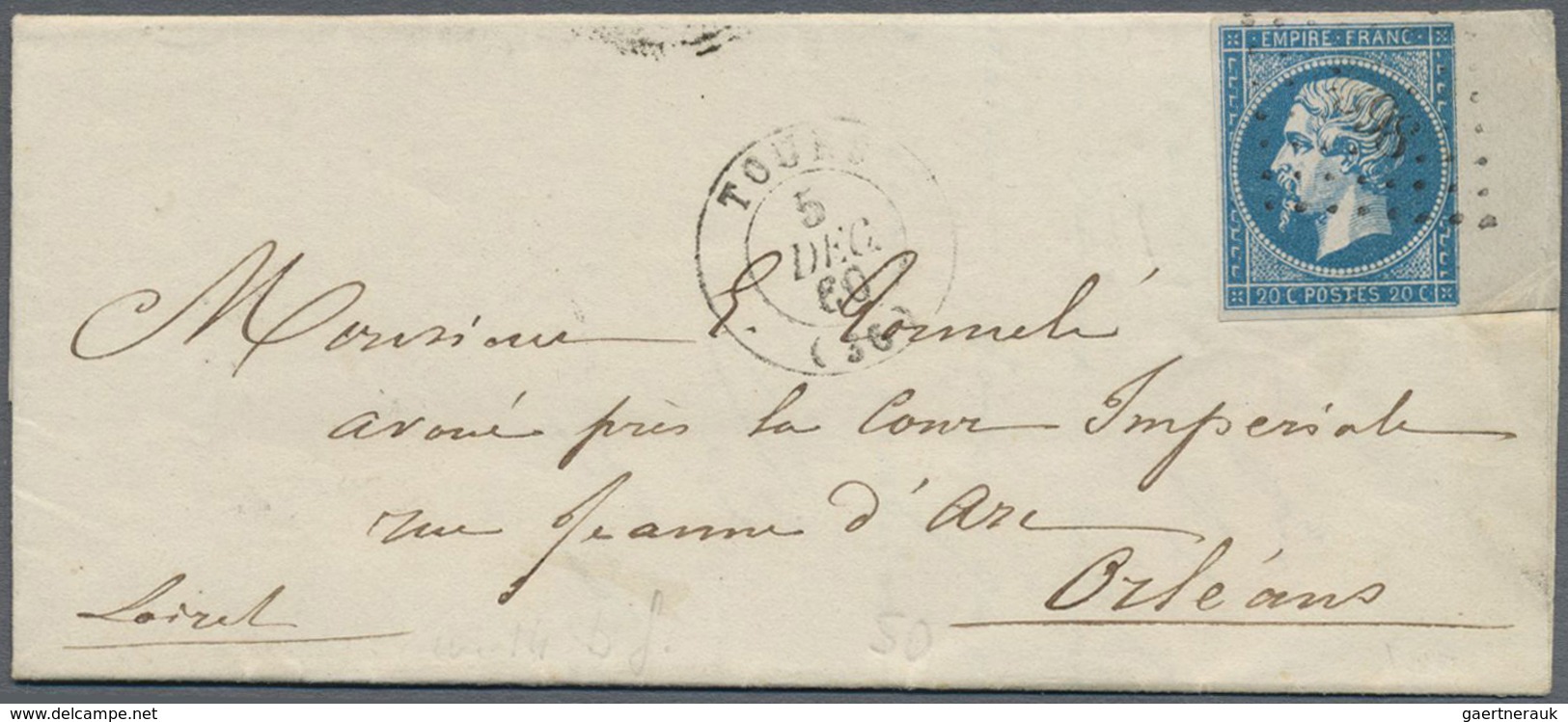 O/Br Frankreich: 1852/1862, NAPOLEON, Group Of Seven Stamps And Four Covers, All Stamps Showing EXTRAORDI - Oblitérés