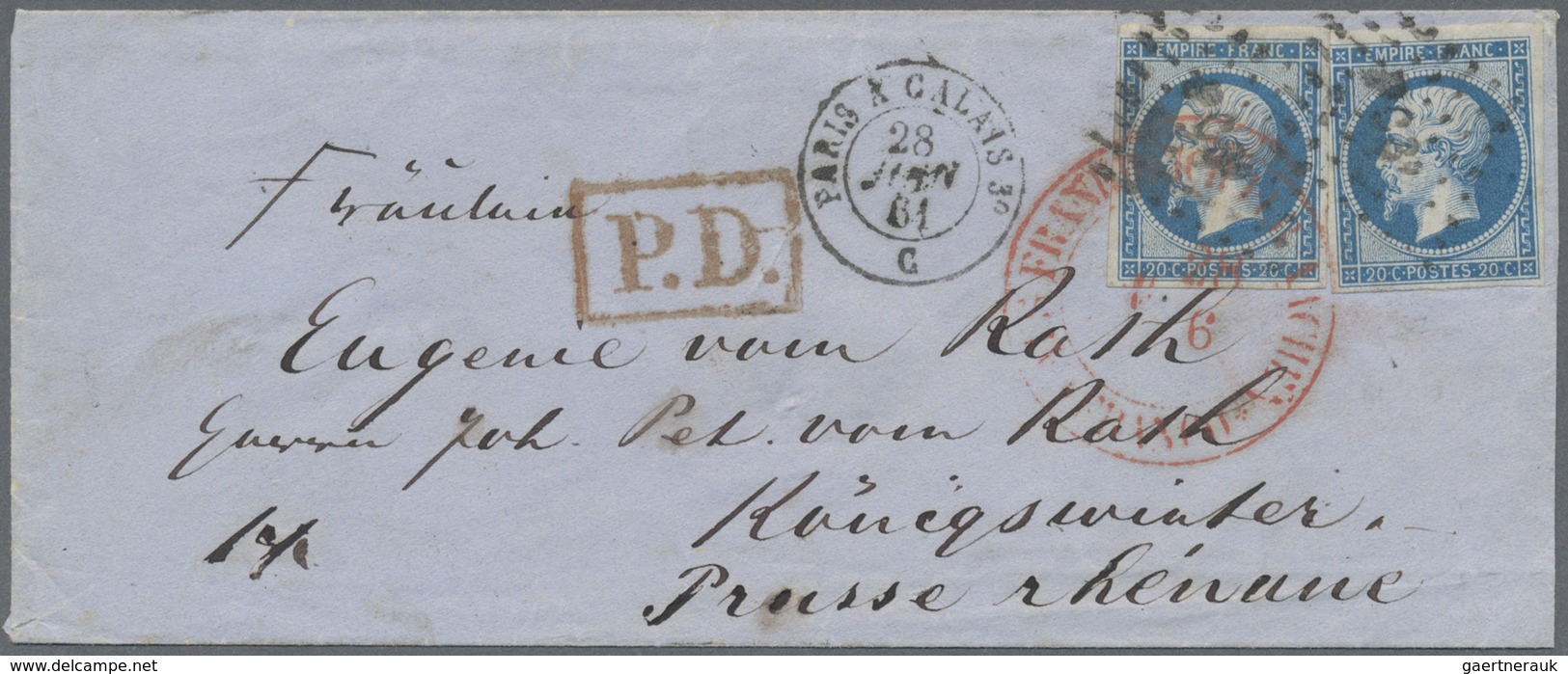 Br/O Frankreich: 1853/1946, Interesting Lot With 11 Covers Starting In The Classic Era, Comprising Napole - Oblitérés