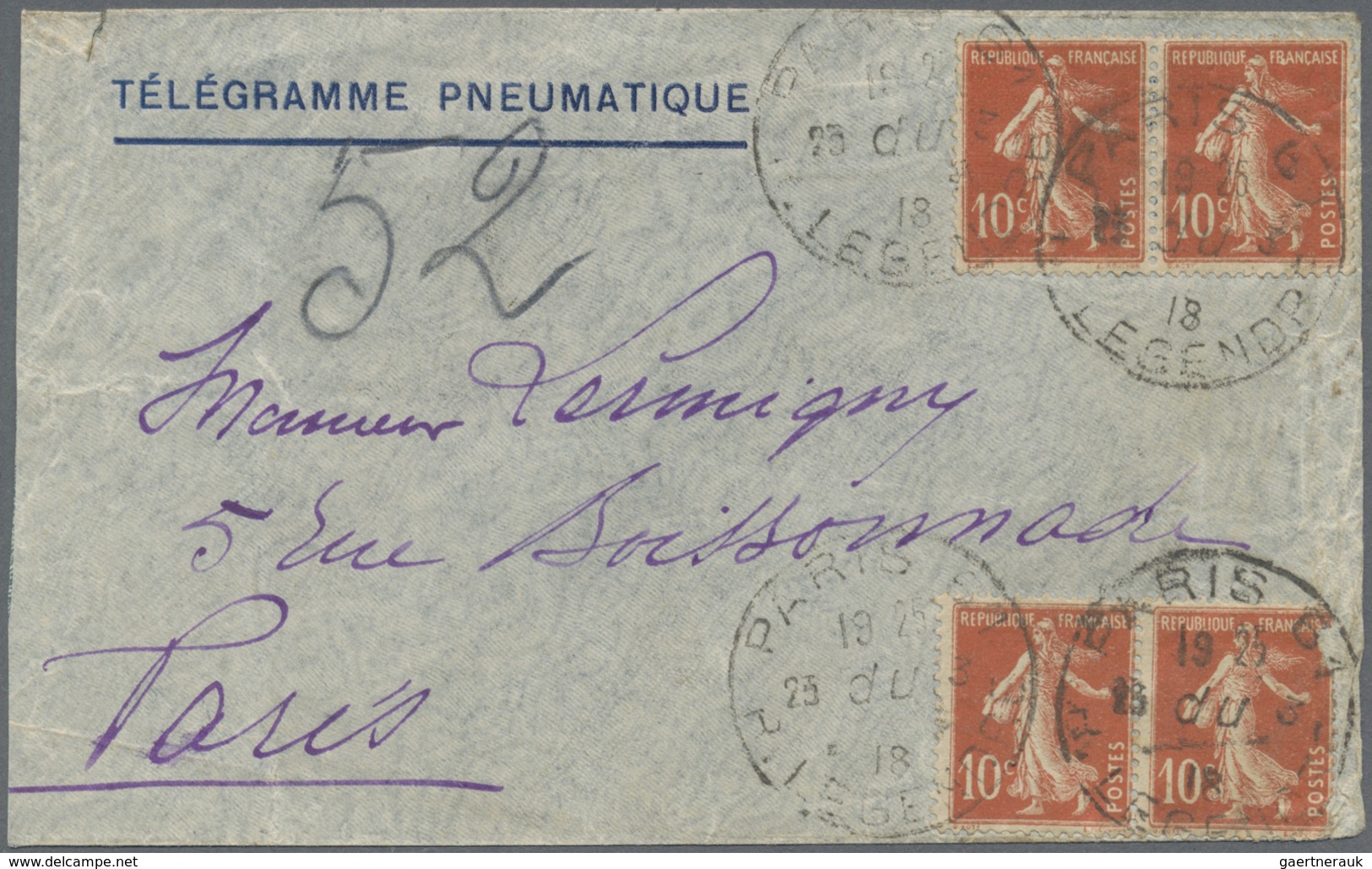 Br/O Frankreich: 1853/1946, Interesting Lot With 11 Covers Starting In The Classic Era, Comprising Napole - Oblitérés