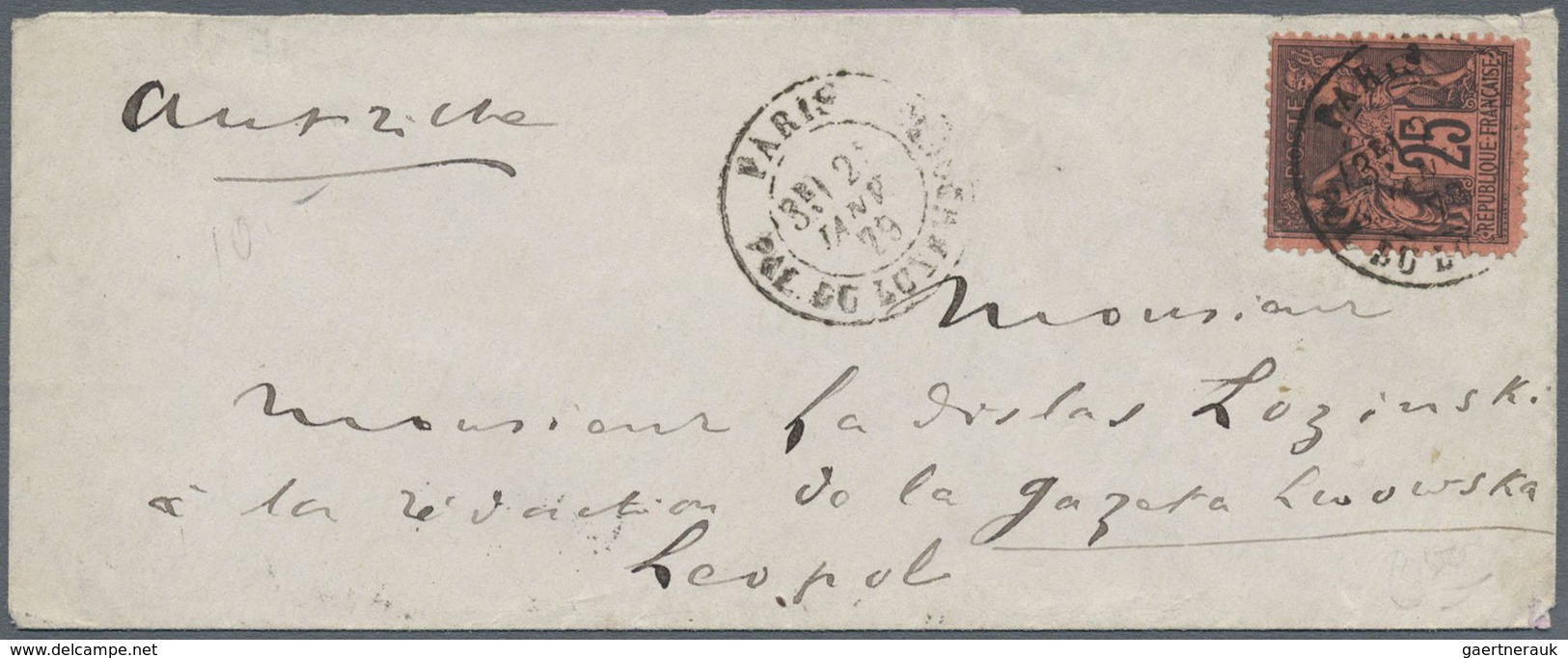 Br Frankreich: 1853/1925, Group Of 28 Covers/cards, Varied Condition/postal Wear, Comprising Mail To Fo - Oblitérés