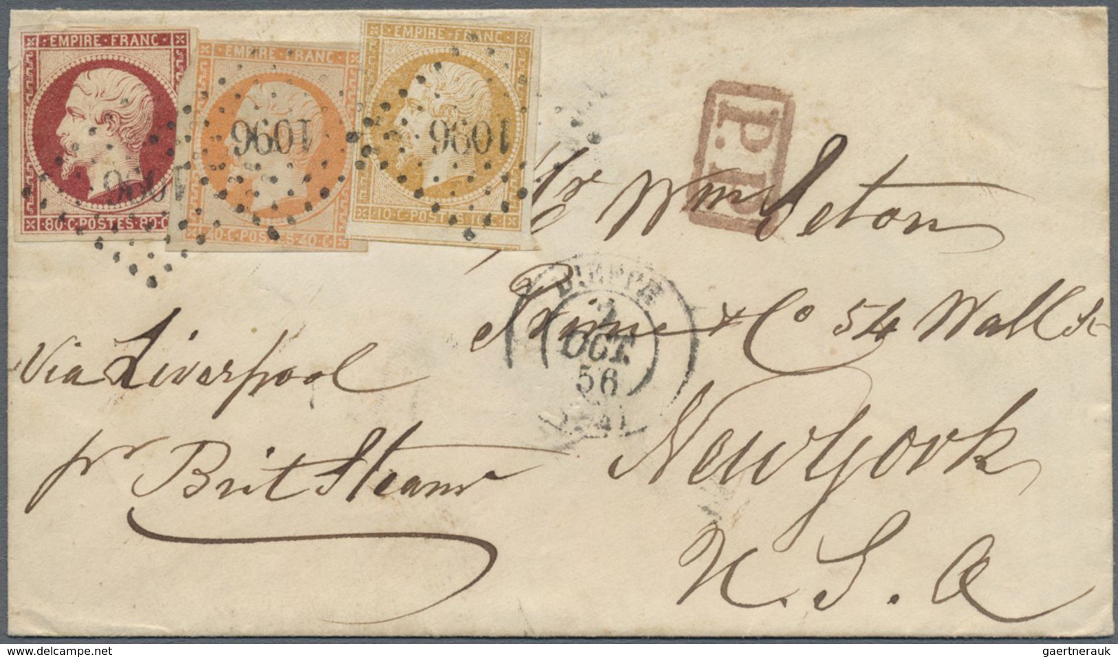 Br Frankreich: 1853/1925, group of 28 covers/cards, varied condition/postal wear, comprising mail to fo