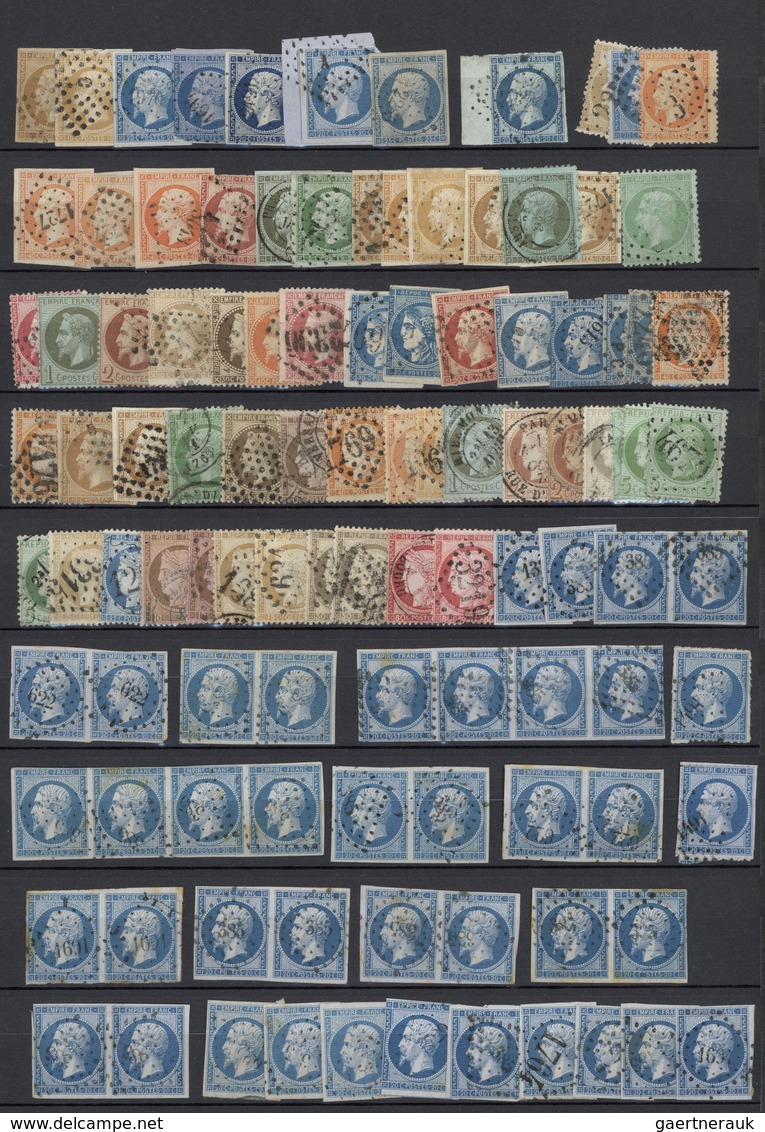 O Frankreich: 1853/1875 (ca.), Accumulation Of Apprx. 630 Stamps, Some In Varied Condition, Main Value - Oblitérés