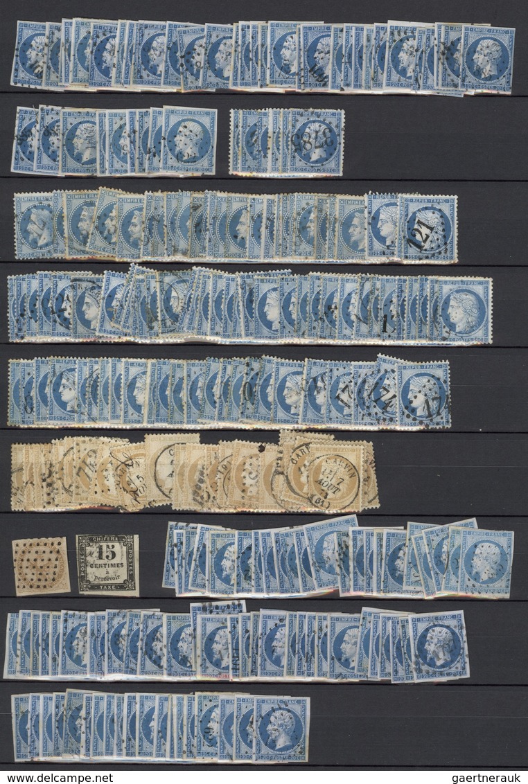 O Frankreich: 1853/1875 (ca.), Accumulation Of Apprx. 630 Stamps, Some In Varied Condition, Main Value - Oblitérés