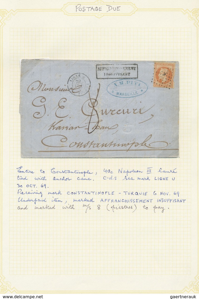 Br Frankreich: 1854/1922, Small Collection Of 27 Letters And Cards, Well Written Up On Leaves. Containi - Oblitérés