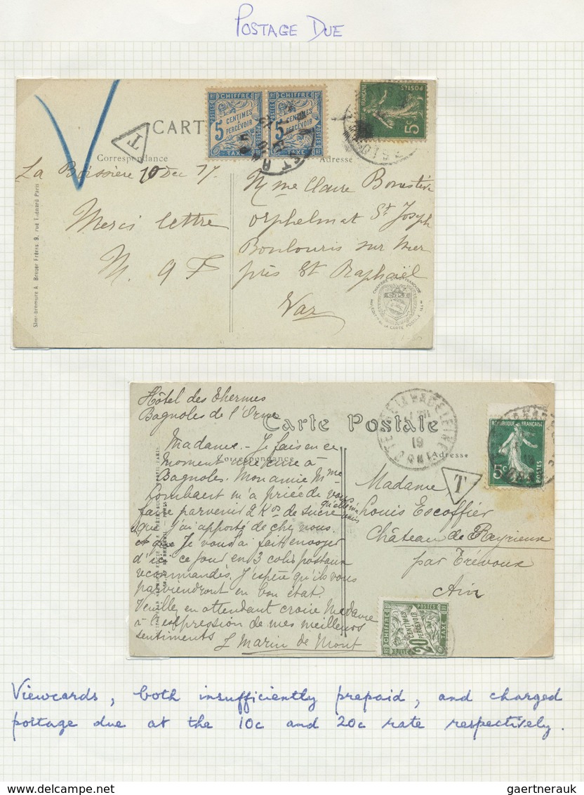 Br Frankreich: 1854/1922, Small Collection Of 27 Letters And Cards, Well Written Up On Leaves. Containi - Gebraucht