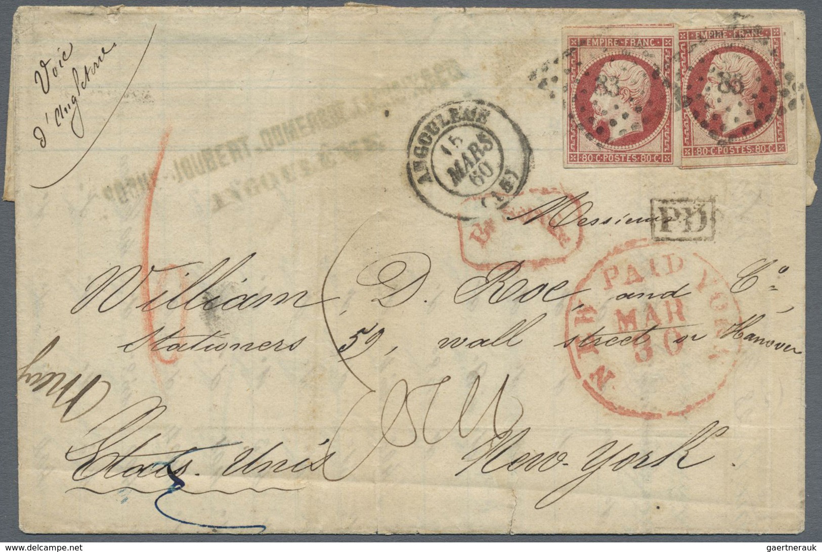 Br Frankreich: 1856/1975, Mail to USA, holding of apprx. 70 entires to USA bearing frankings Ceres and