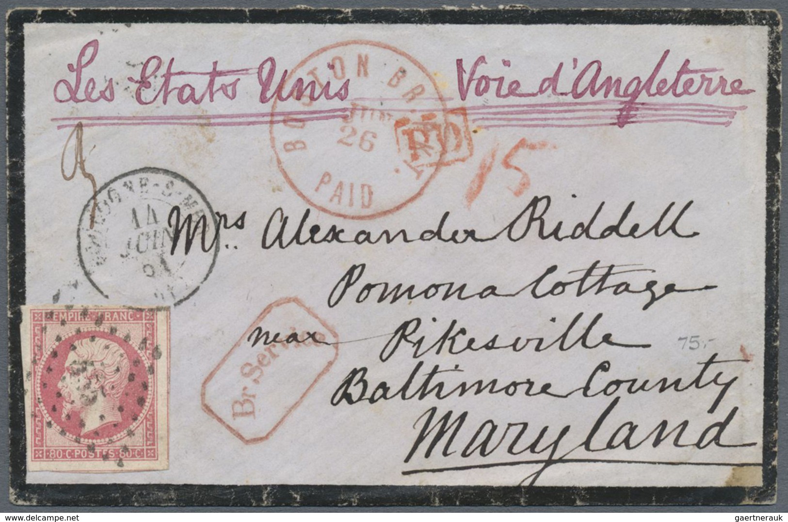 Br Frankreich: 1856/1975, Mail to USA, holding of apprx. 70 entires to USA bearing frankings Ceres and