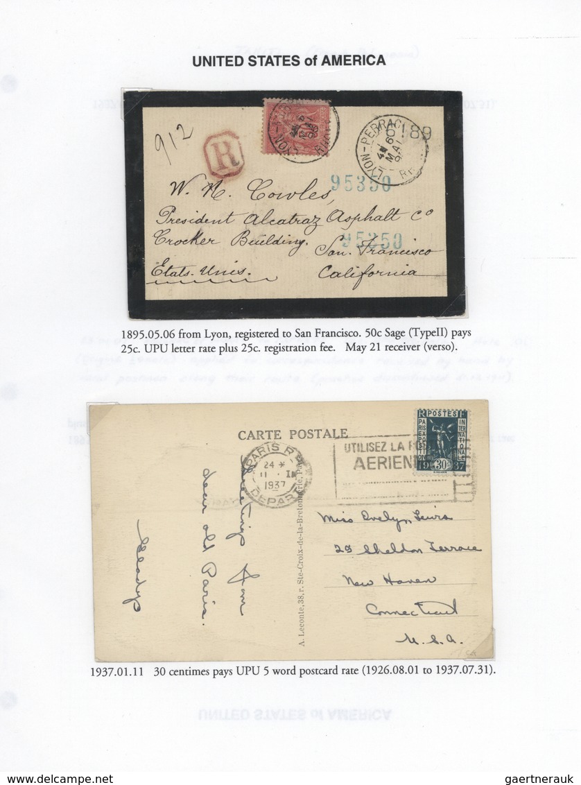 Br/GA Frankreich: 1857/1993, MAIL TO DESTINATIONS ABROAD (incl. a few incoming), collection of apprx. 185