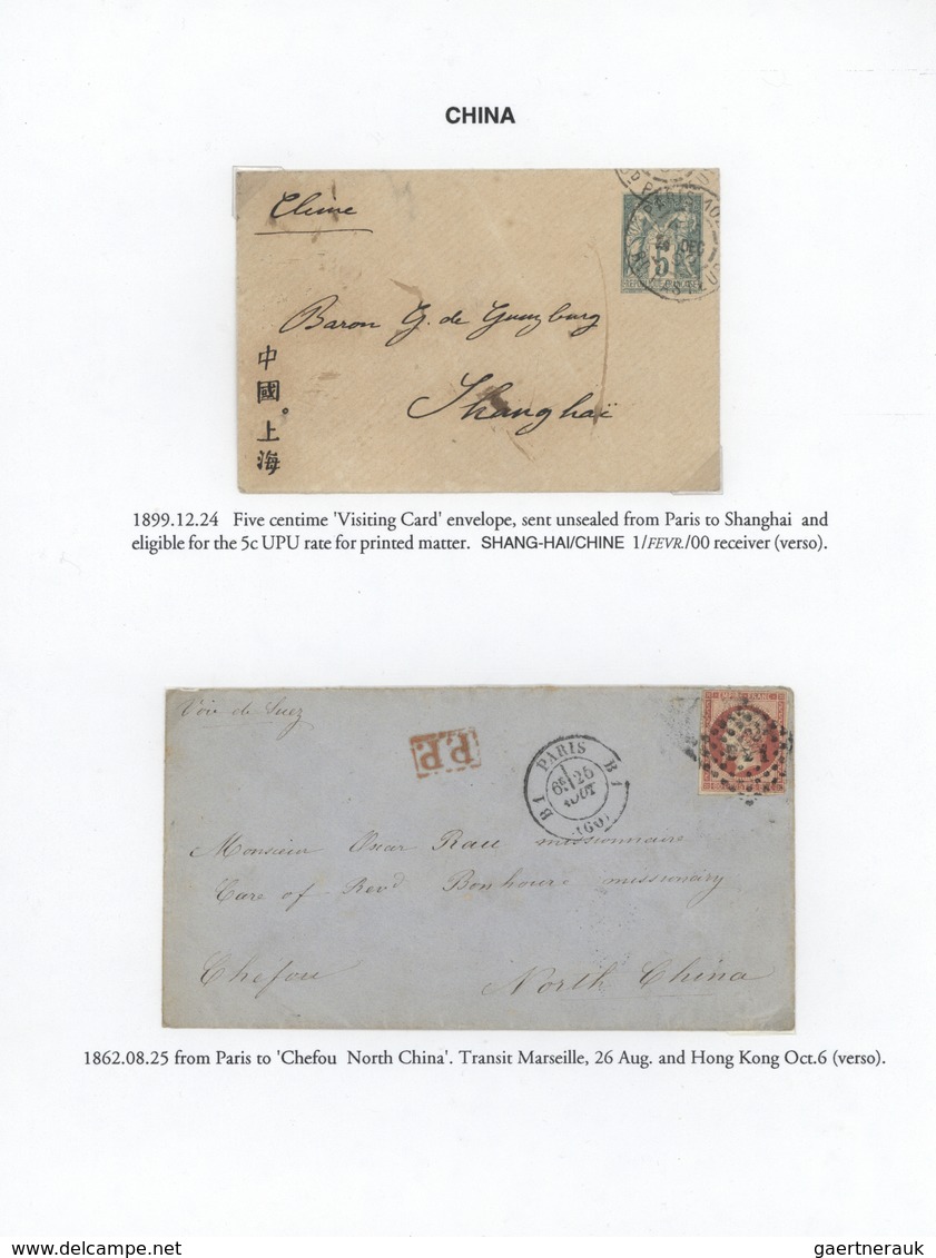 Br/GA Frankreich: 1857/1993, MAIL TO DESTINATIONS ABROAD (incl. a few incoming), collection of apprx. 185