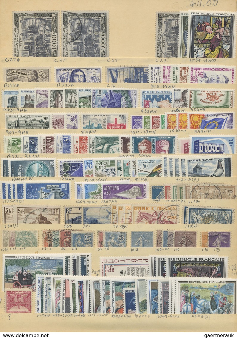 O/*/** Frankreich: 1860/1980 (ca.), Used And Mint Accumulation On Stockpages, Well Filled With Plenty Of Ma - Oblitérés