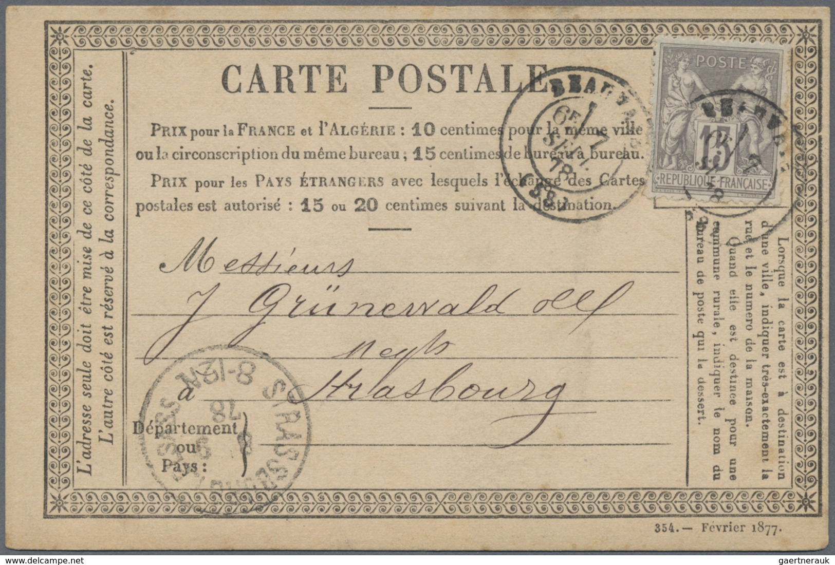 Br/GA/ Frankreich: 1869/1922, Lot Of Apprx. 55 Covers, Cards And Used Stationeries, Bearing Mainly Franking - Oblitérés