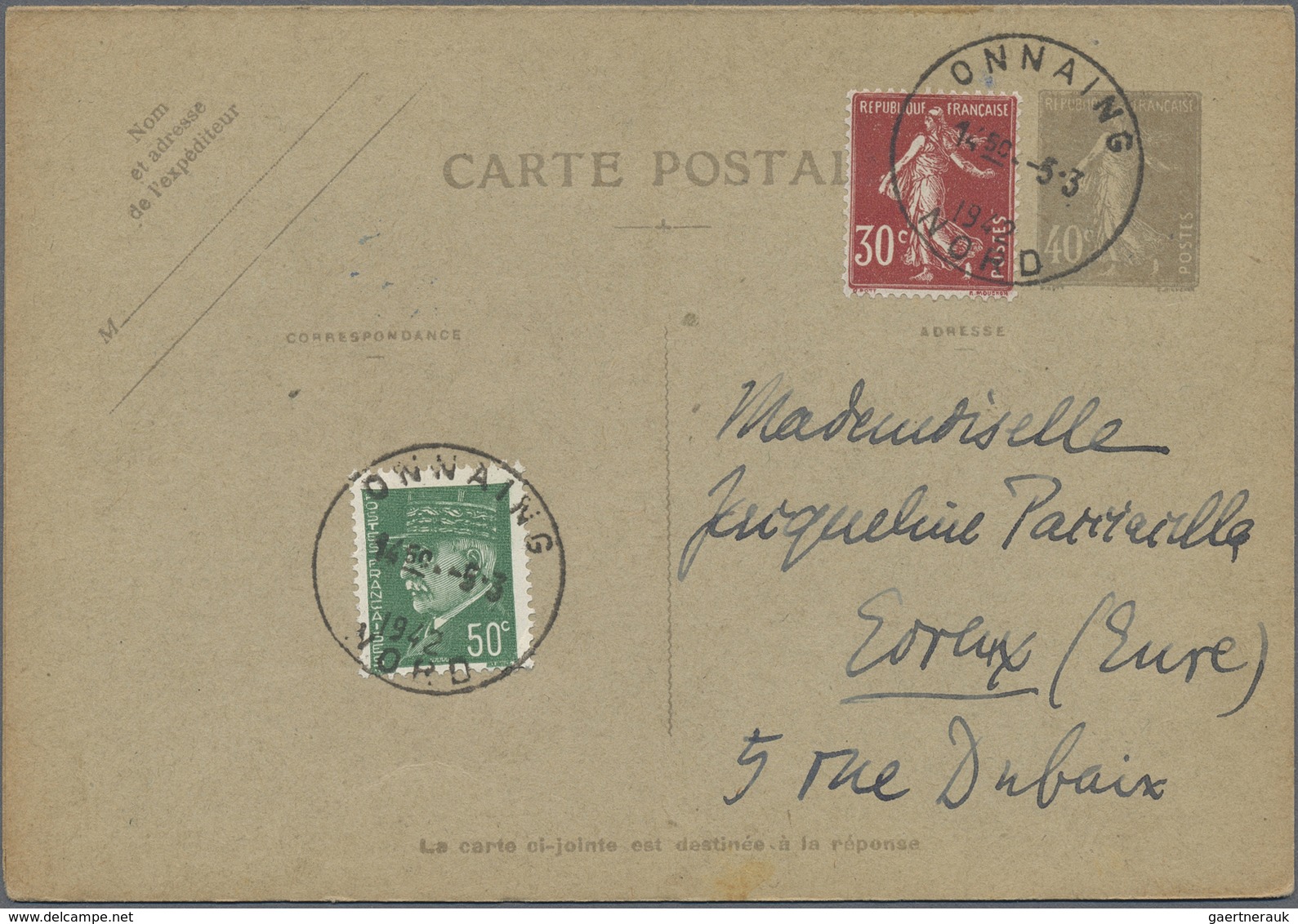 Br/GA Frankreich: 1871/1945 (ca.), Interesting Lot Of Ca. 90 Covers, Postcards And Postal Stationeries, Ma - Oblitérés