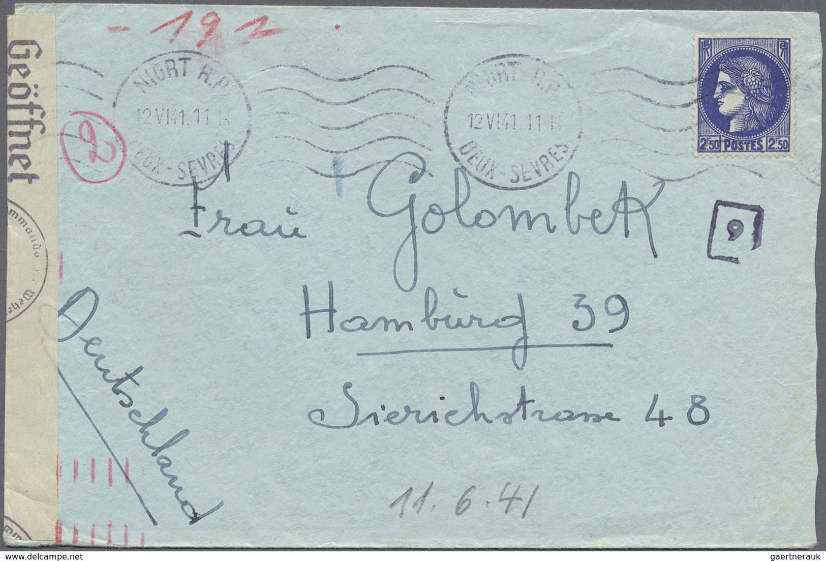 Br/GA Frankreich: 1871/1945 (ca.), Interesting Lot Of Ca. 90 Covers, Postcards And Postal Stationeries, Ma - Oblitérés