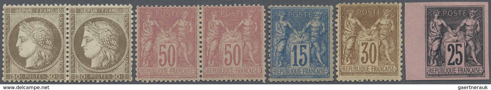 */**/(*) Frankreich: 1872/1906, Mint Lot Of Better Stamps Incl. Maury 56 Pair (1.900,- €), 98 Pair (650,- €) - Oblitérés