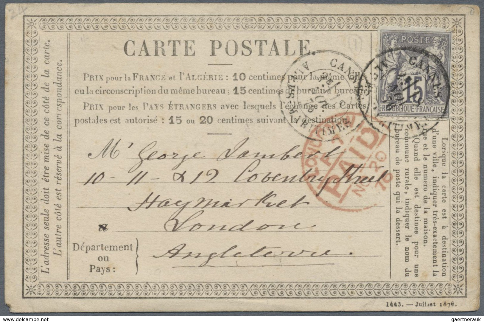 Br/GA Frankreich: 1876/1901, TYPE "SAGE", Holding Of Apprx. 115 Covers/cards/used Stationeries, Varied Con - Oblitérés