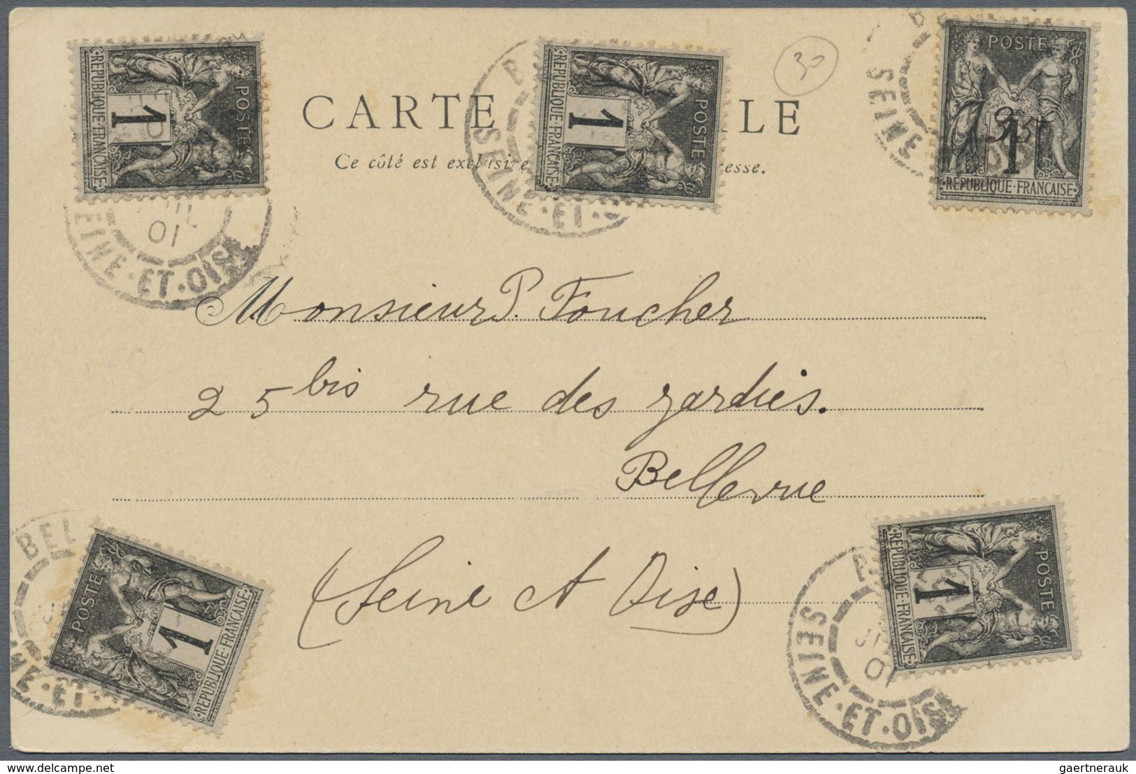 Br/GA Frankreich: 1876/1901, TYPE "SAGE", holding of apprx. 115 covers/cards/used stationeries, varied con