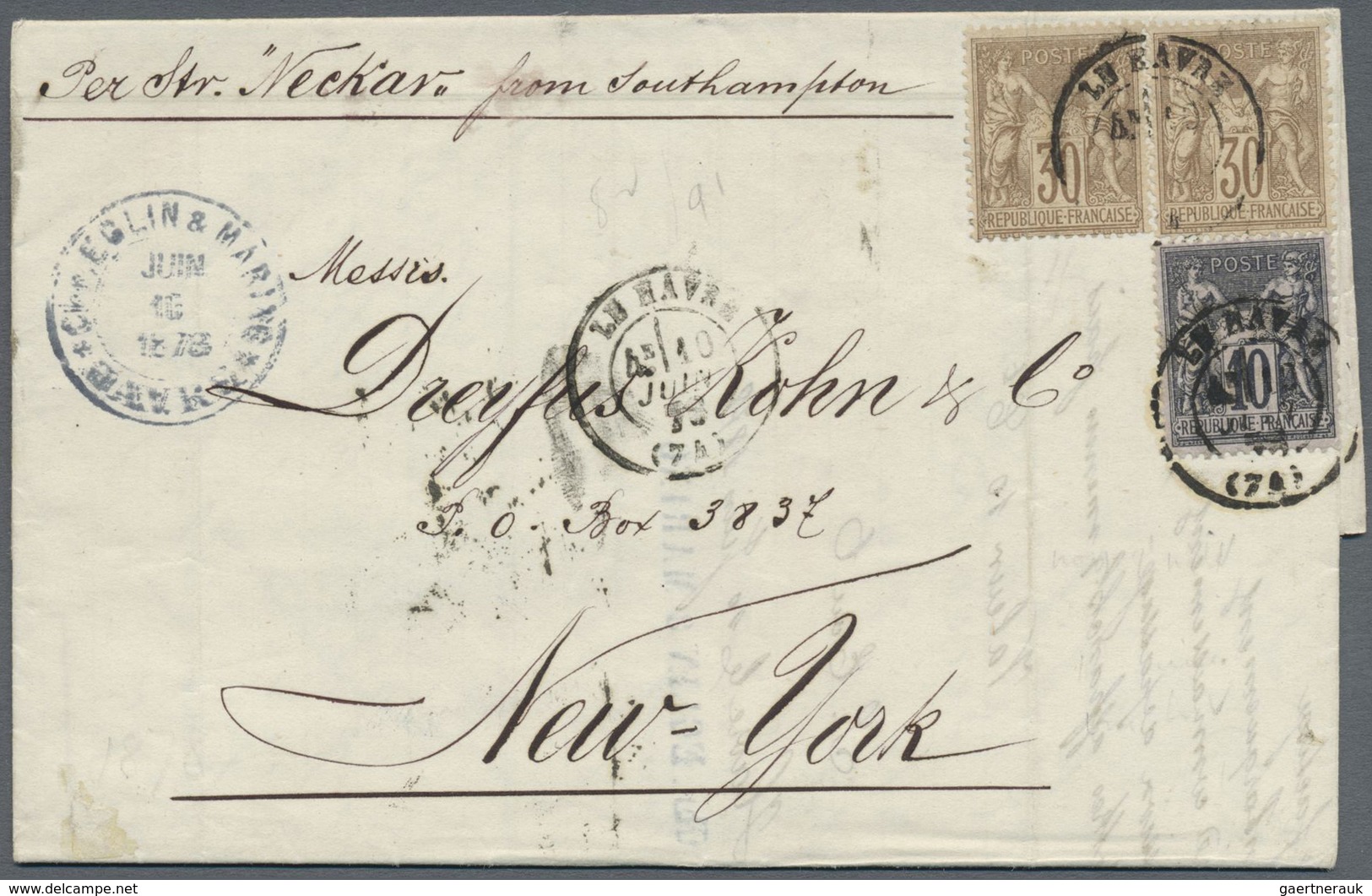 Br Frankreich: 1880/1980 (ca.), Mail to USA, holding of more than 400 (mainly commercial) covers/cards,