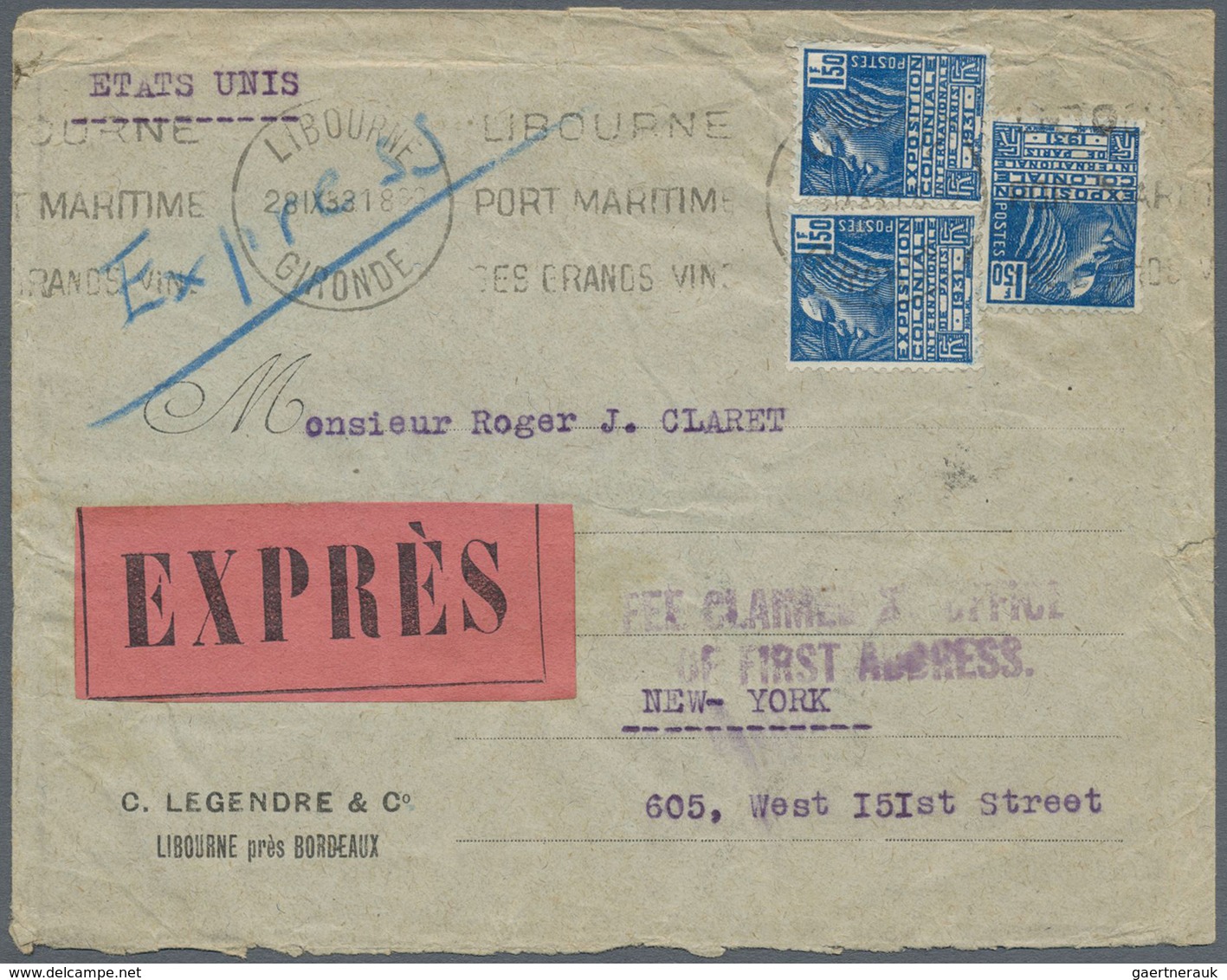 Br Frankreich: 1880/1980 (ca.), Mail to USA, holding of more than 400 (mainly commercial) covers/cards,