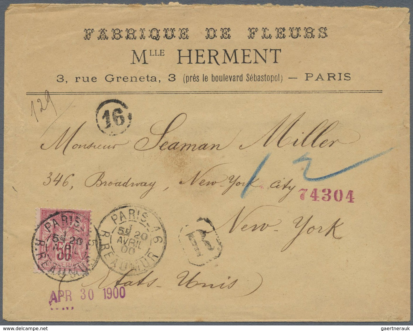 Br Frankreich: 1880/1980 (ca.), Mail to USA, holding of more than 400 (mainly commercial) covers/cards,