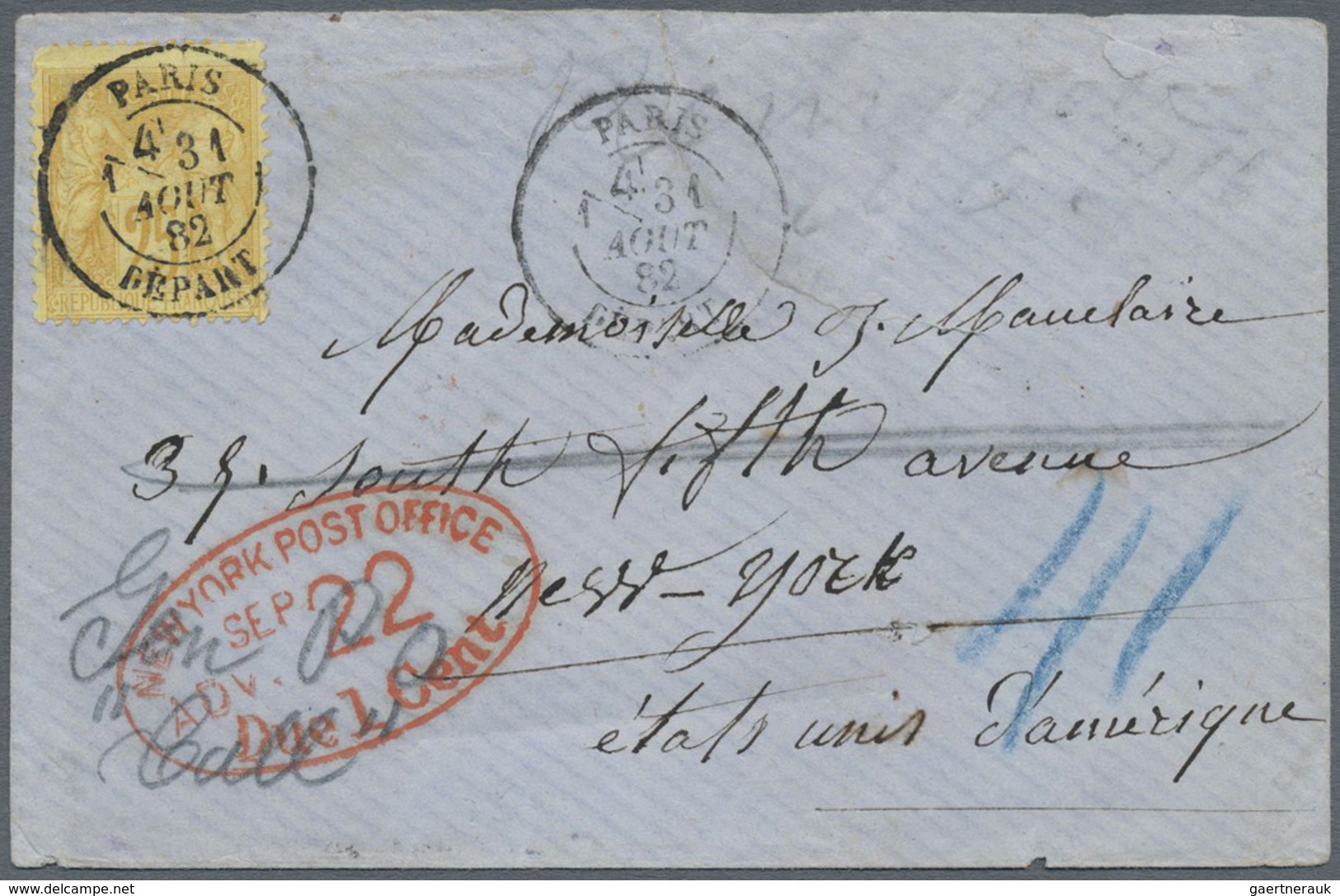 Br Frankreich: 1880/1980 (ca.), Mail to USA, holding of more than 400 (mainly commercial) covers/cards,