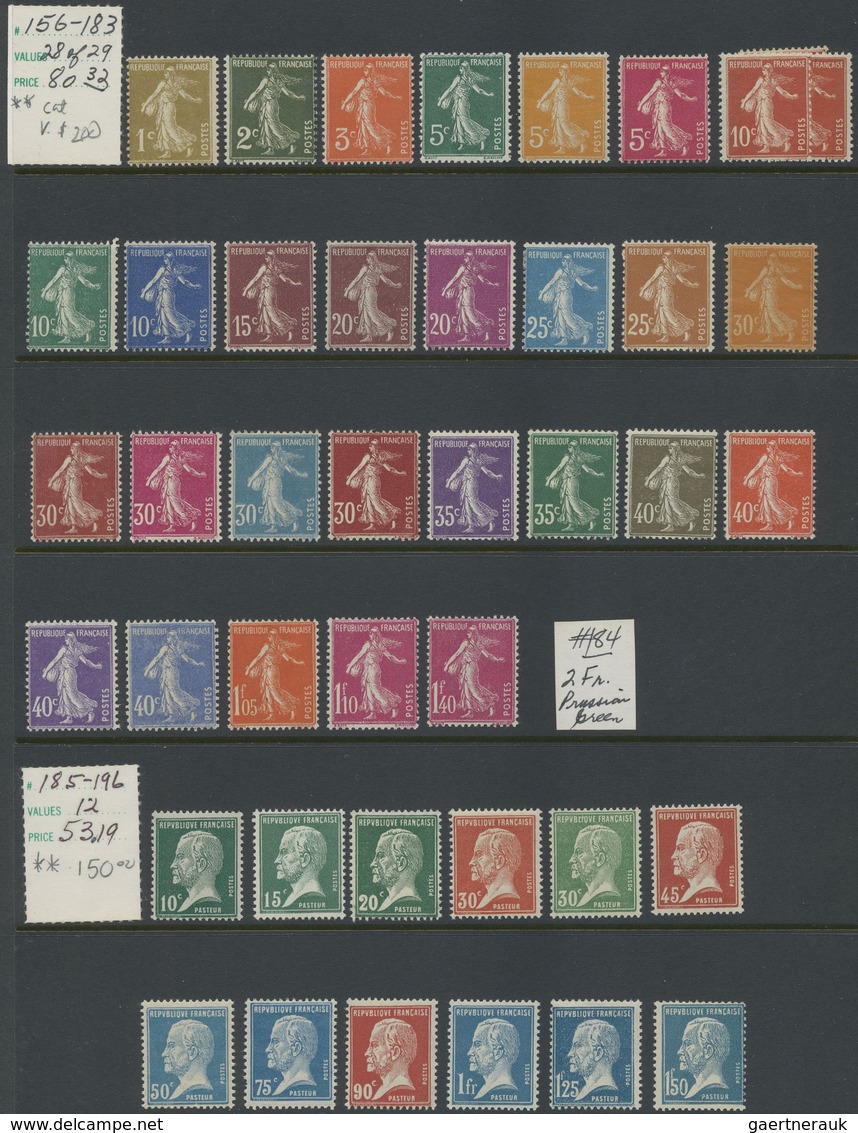 **/* Frankreich: 1900/1975 (ca.), Comprehensive Mint Accumulation/collection On Stocksheets, Contains A G - Oblitérés