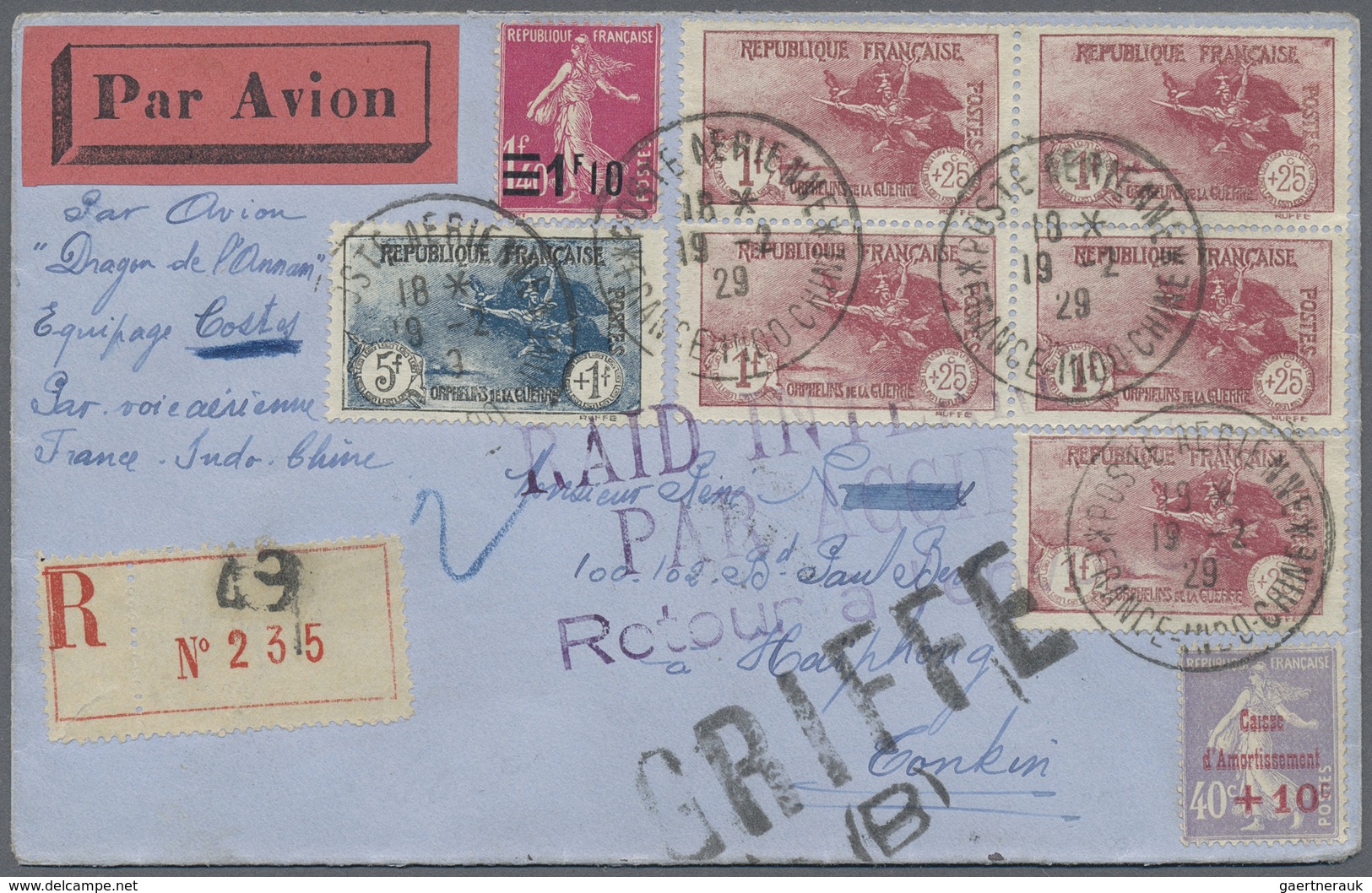 Br Frankreich: 1900/1960, Absolutely Awesome Collection Of Blocks Of Four On Entires Bearing 450 Envelo - Oblitérés