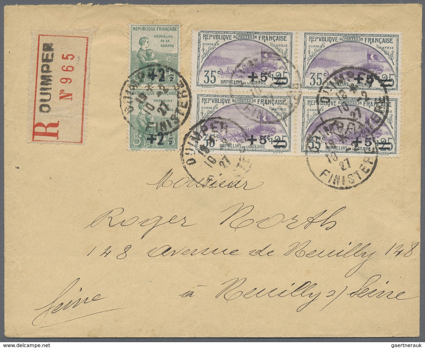 Br Frankreich: 1900/1960, absolutely awesome collection of blocks of four on entires bearing 450 envelo