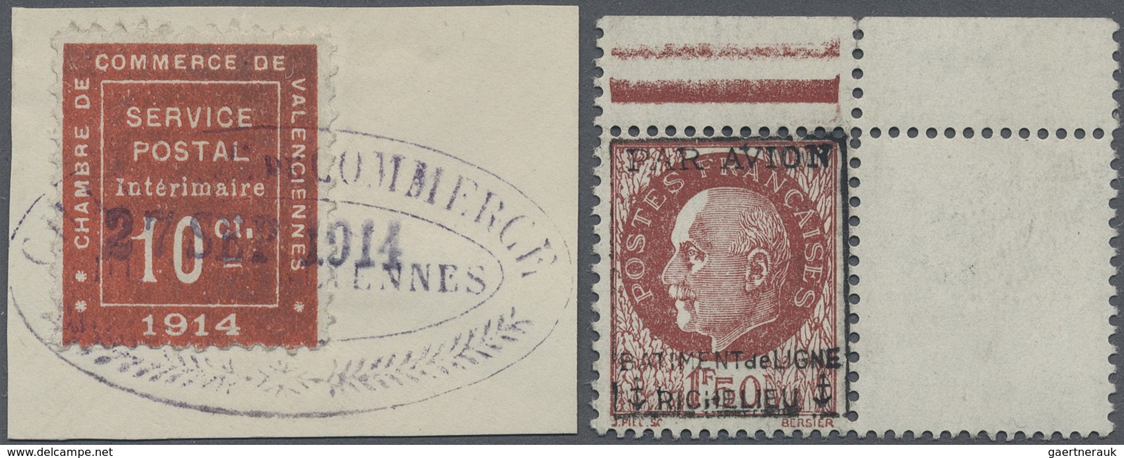 **/*/Brfst Frankreich: 1901/1941, Mainly Mint Assortment Incl. Military Stamps 15c. Orange (no. 1) Block Of Fou - Oblitérés