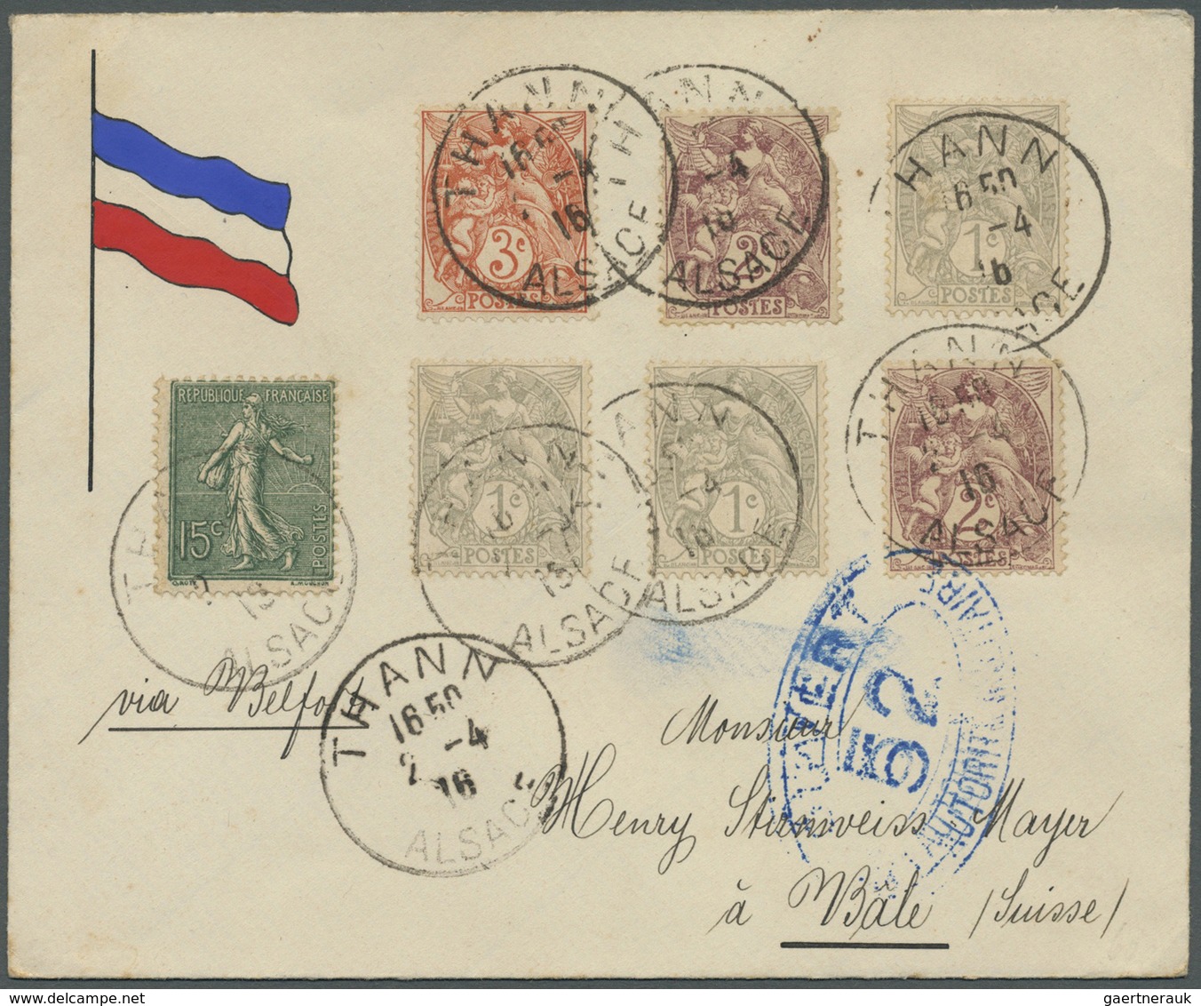 Br Frankreich: 1902/1932, Type Blanc, vielseitige Partie von über 70 Briefen/Karten/Ansichtskarten, dab