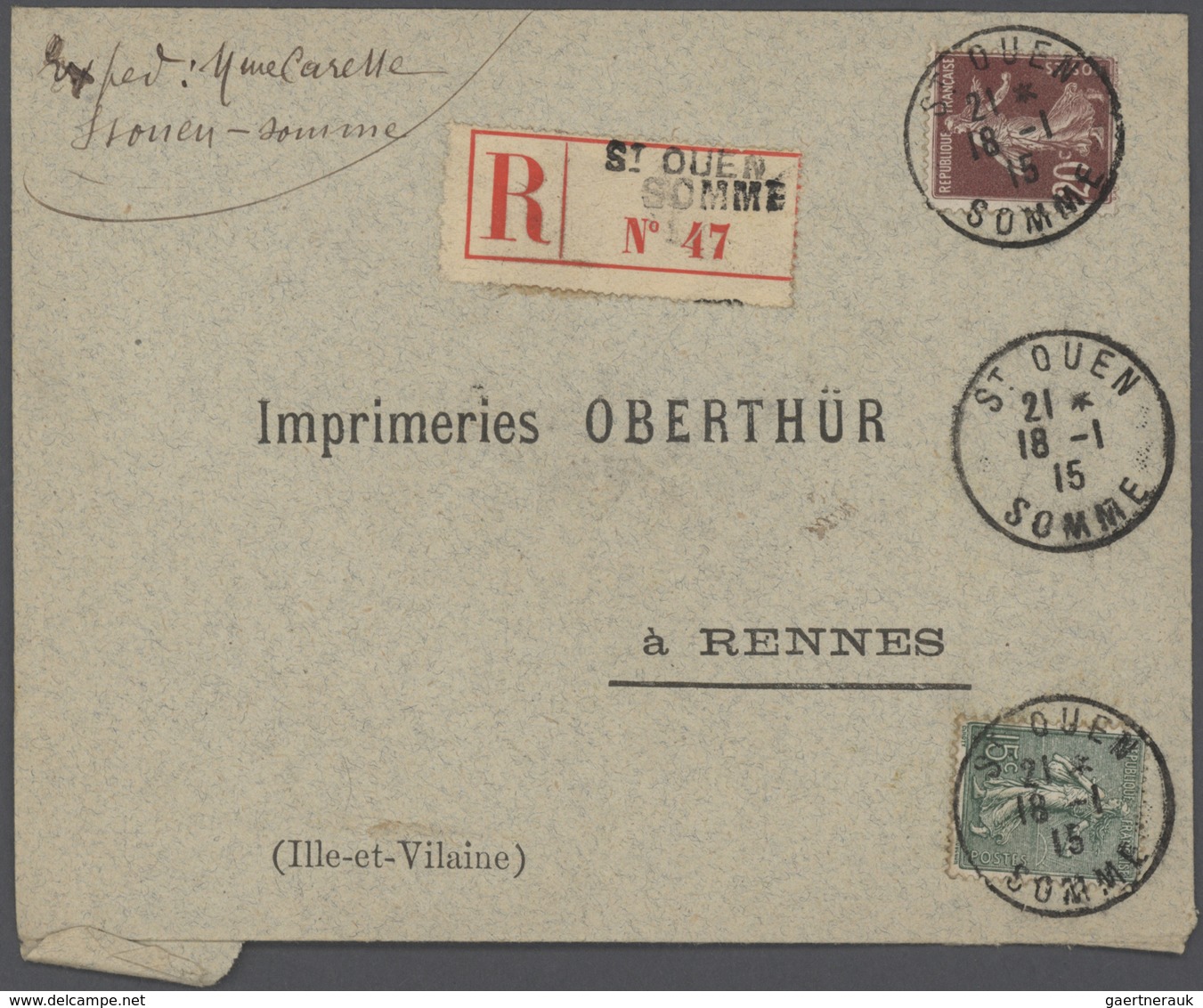 Br Frankreich: 1910/50 (ca.), Sammlung Von Ca. 335 Einschreibe-Briefen, Sehr Spezialisiert Mit Vielen T - Oblitérés
