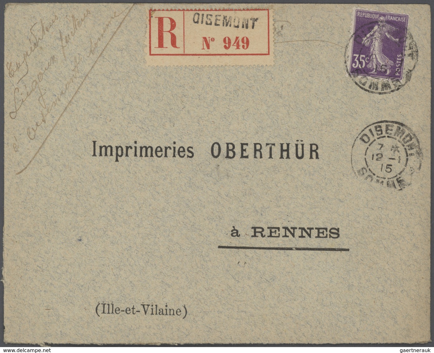 Br Frankreich: 1910/50 (ca.), Sammlung von ca. 335 Einschreibe-Briefen, sehr spezialisiert mit vielen T