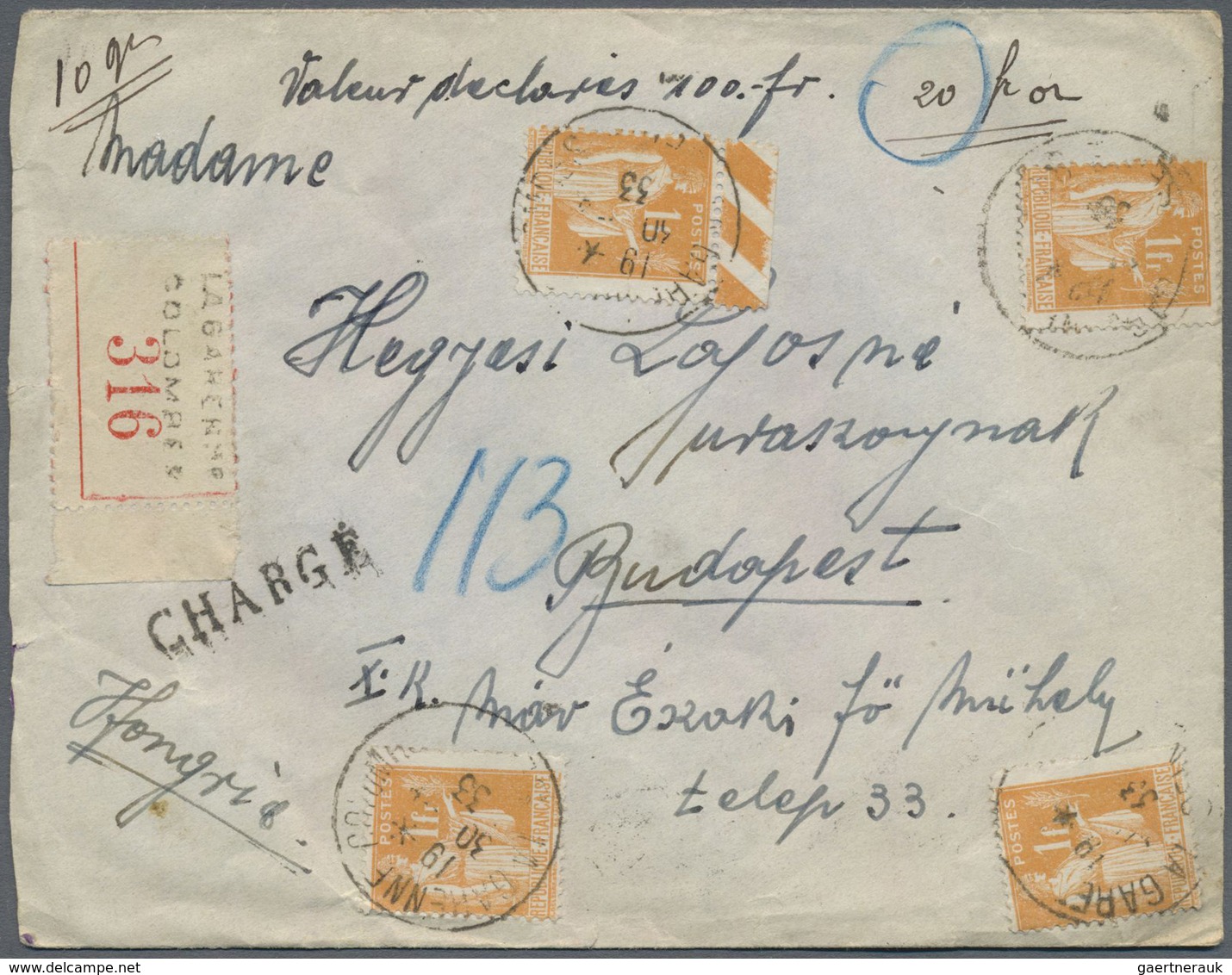 Br Frankreich: 1932/1945, TYPE "PAIX", accumulation of apprx. 1.000 (mainly commercial) covers/cards, c