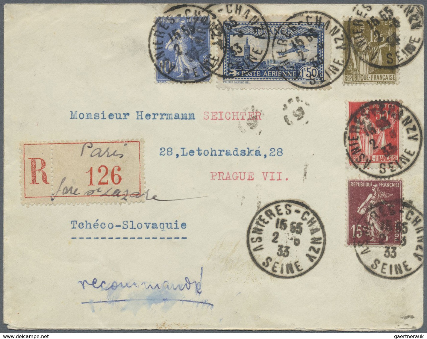 Br Frankreich: 1932/1945, TYPE "PAIX", accumulation of apprx. 1.000 (mainly commercial) covers/cards, c