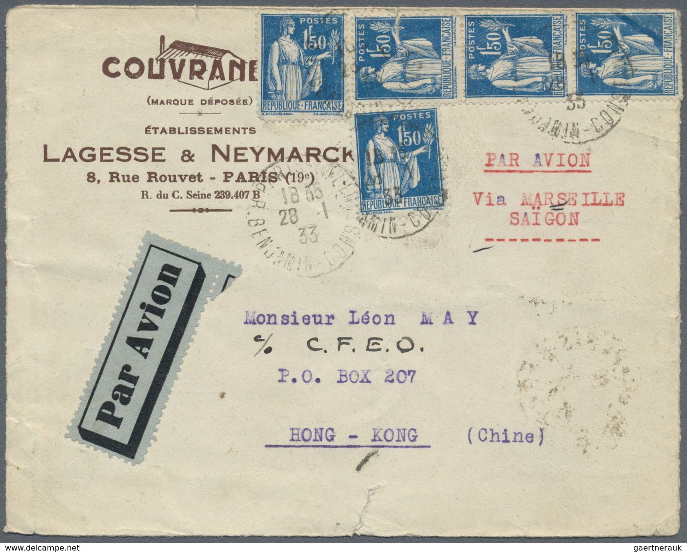 Br Frankreich: 1932/1945, TYPE "PAIX", accumulation of apprx. 1.000 (mainly commercial) covers/cards, c