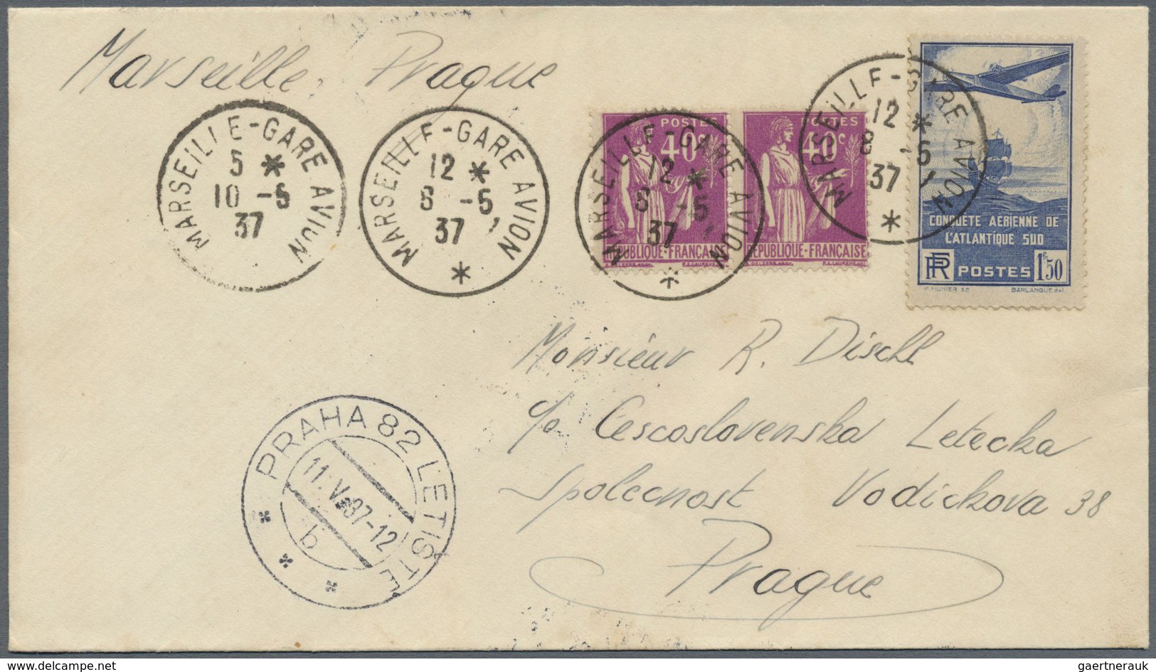 Br Frankreich: 1932/1945, TYPE "PAIX", accumulation of apprx. 1.000 (mainly commercial) covers/cards, c