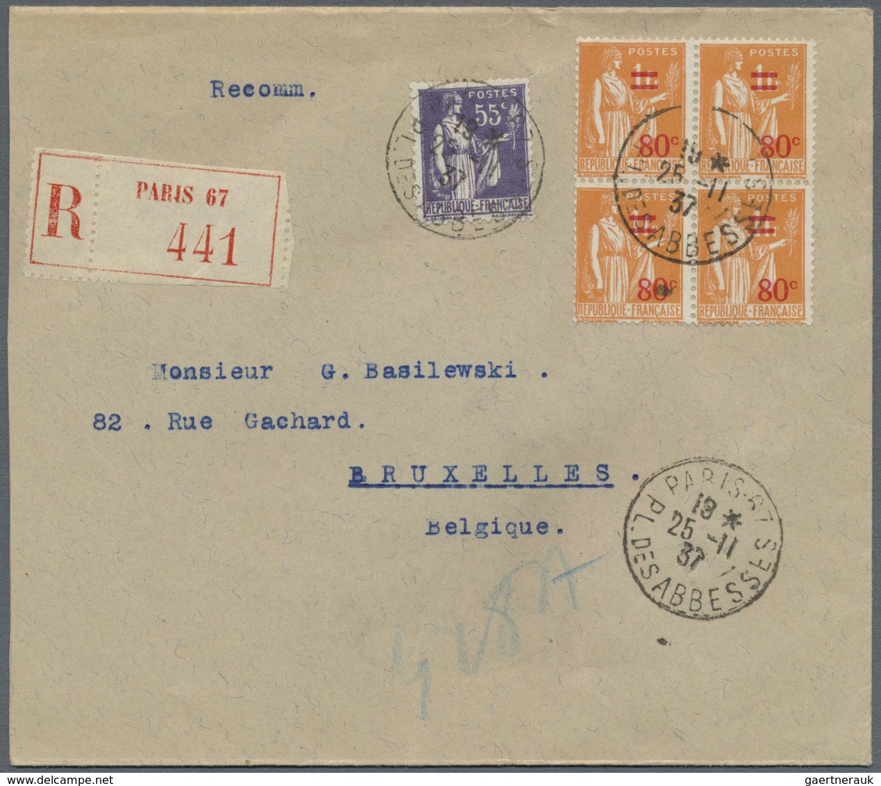 Br Frankreich: 1932/1945, TYPE "PAIX", accumulation of apprx. 1.000 (mainly commercial) covers/cards, c