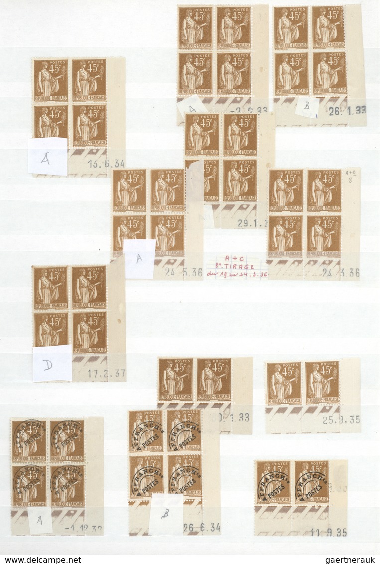 **/O/* Frankreich: 1932/1939, TYPE "PAIX" COINS DATES, Almost Exclusively UNMOUNTED MINT Collection Of Appr - Oblitérés