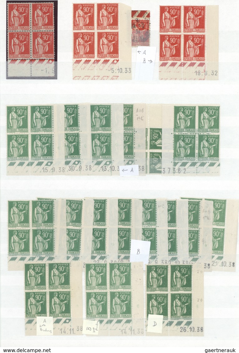 **/O/* Frankreich: 1932/1939, TYPE "PAIX" COINS DATES, Almost Exclusively UNMOUNTED MINT Collection Of Appr - Oblitérés