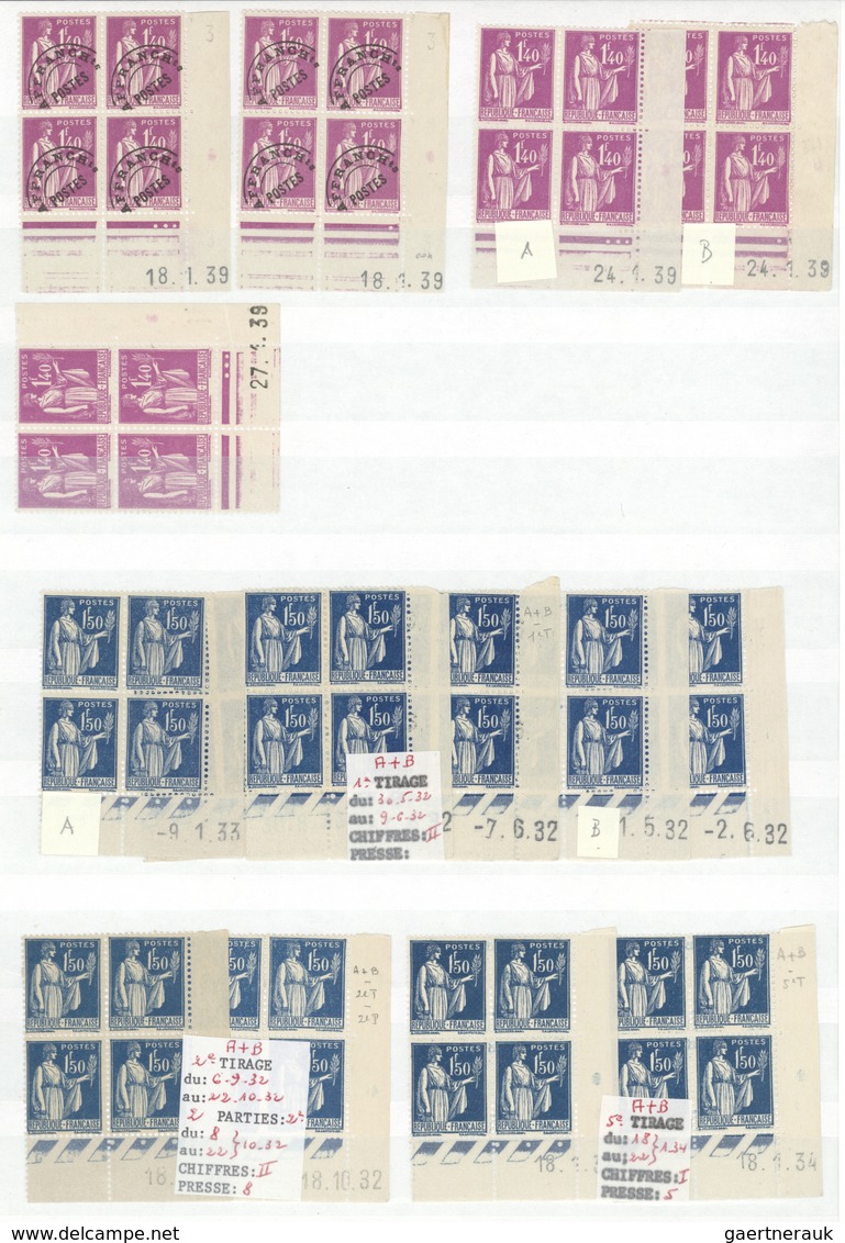 **/O/* Frankreich: 1932/1939, TYPE "PAIX" COINS DATES, Almost Exclusively UNMOUNTED MINT Collection Of Appr - Oblitérés