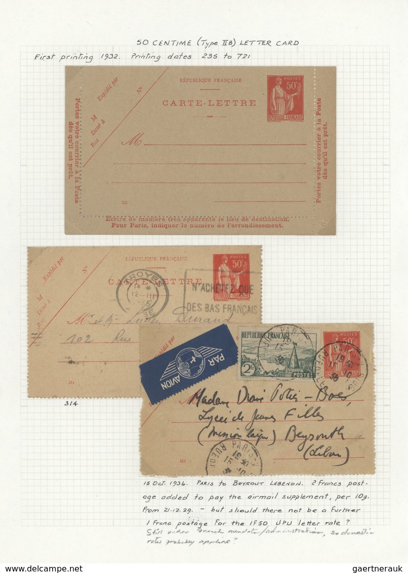 Br/GA Frankreich: 1933/1940 (ca.), TYPE "PAIX", Specialised Collection Of Apprx. 135 Covers, Cards And Sta - Oblitérés