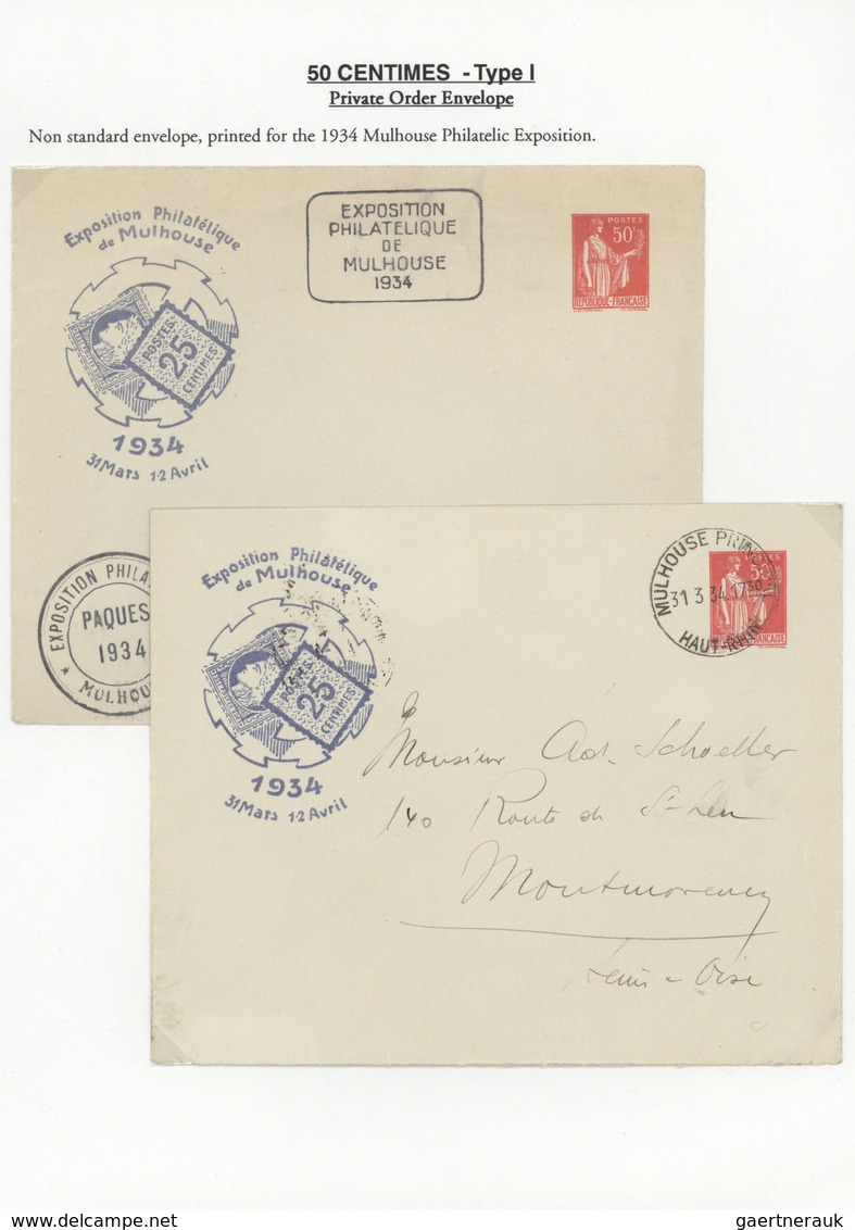 Br/GA Frankreich: 1933/1940 (ca.), TYPE "PAIX", Specialised Collection Of Apprx. 135 Covers, Cards And Sta - Oblitérés