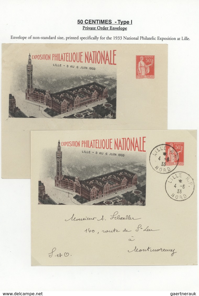 Br/GA Frankreich: 1933/1940 (ca.), TYPE "PAIX", Specialised Collection Of Apprx. 135 Covers, Cards And Sta - Oblitérés